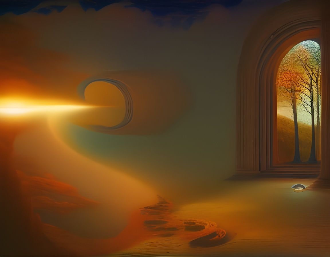 Black Hole Gate to Void: Renaissance-Inspired Shrine