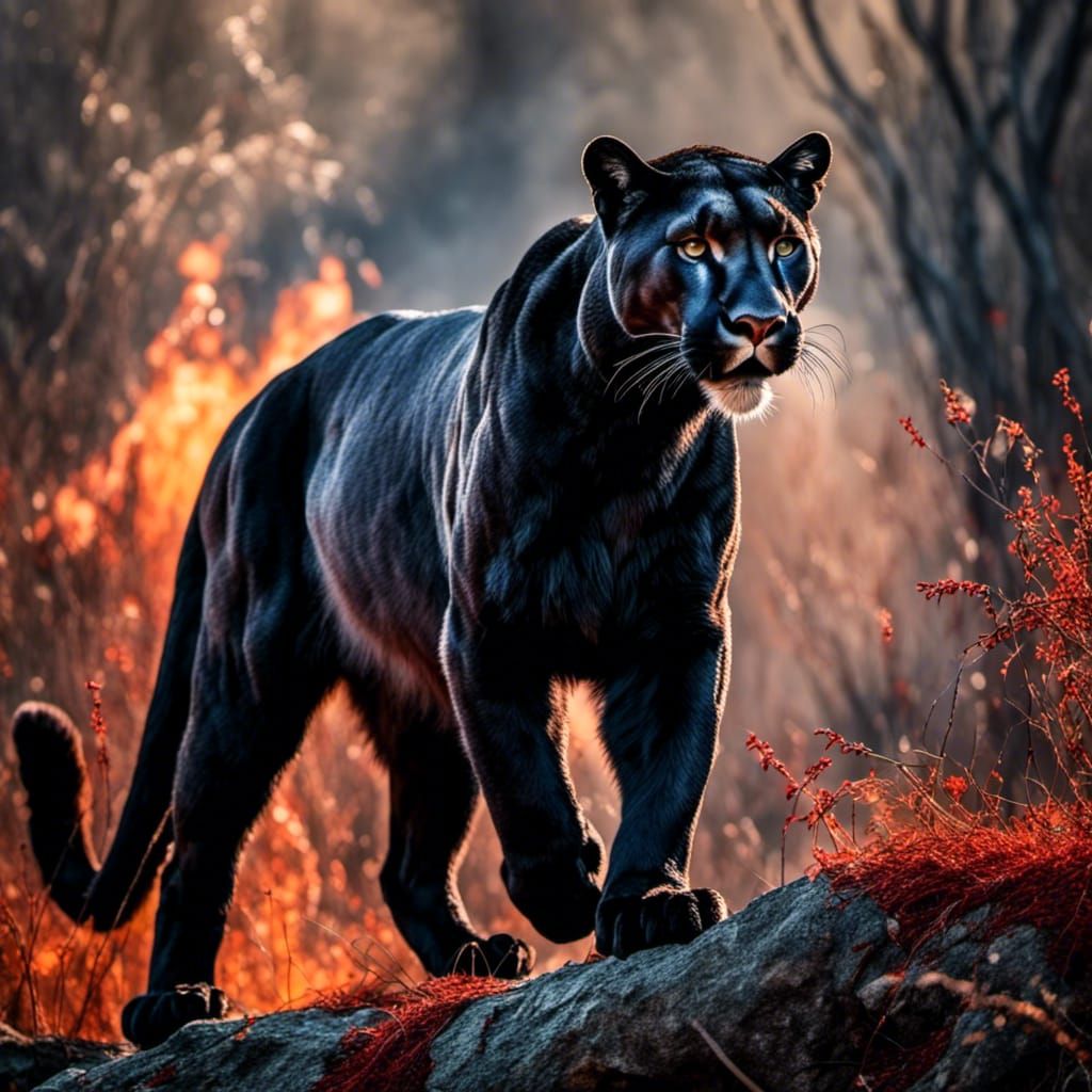 Fierce black cougar