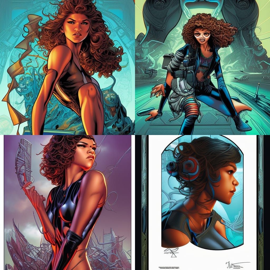 Zendaya as Comic Book Art Illustration