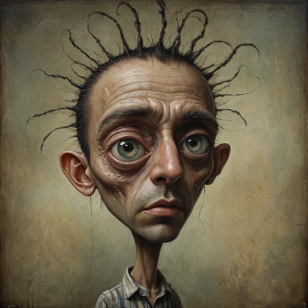 Surreal Man Painting in Pop Surrealism Style