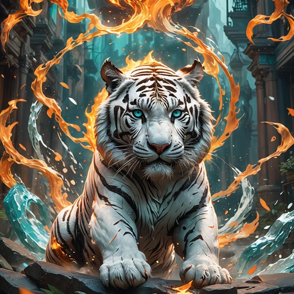Fiery White Tiger Concept Art