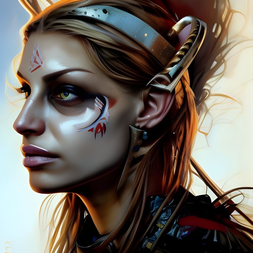 Trish Stratus as Armored D&D Character, Oil Painting