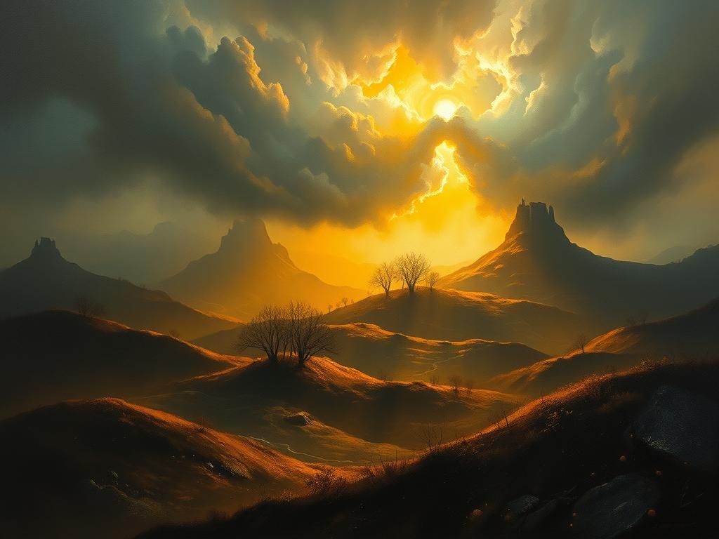 Surreal Landscape Painting in Dreamlike Style