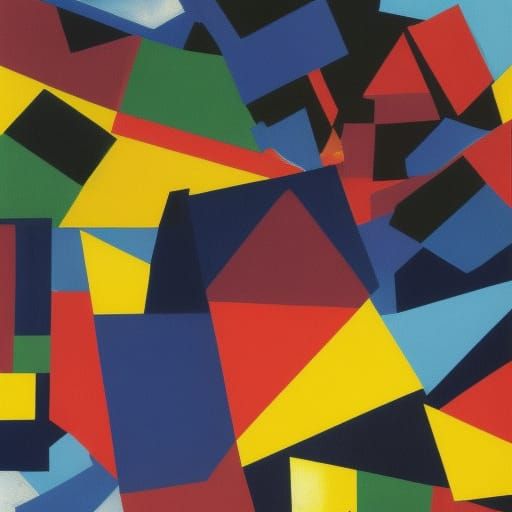 Abstract Billboard Inspired by Expressionism and Surrealism