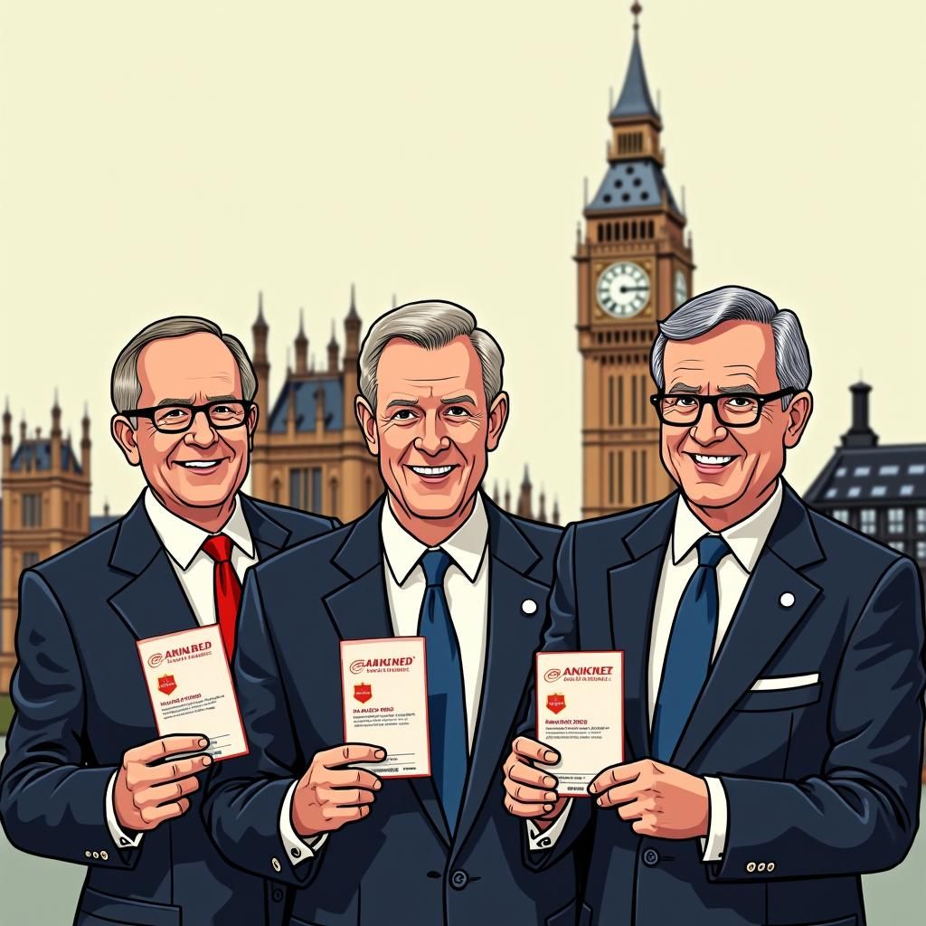 UK Labour Politicians Displaying Travel Passes