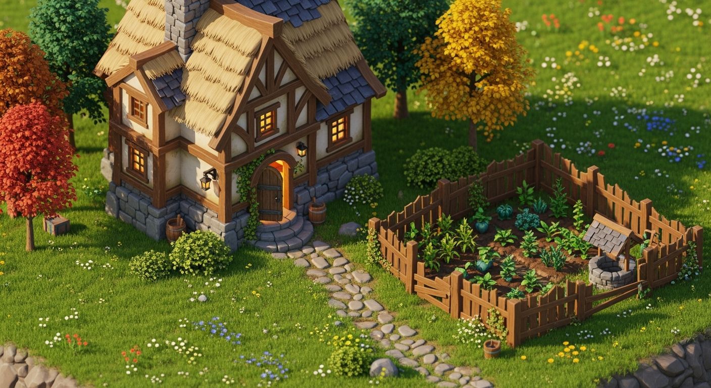 Isometric Farmhouse from RPG Game in Unreal Engine
