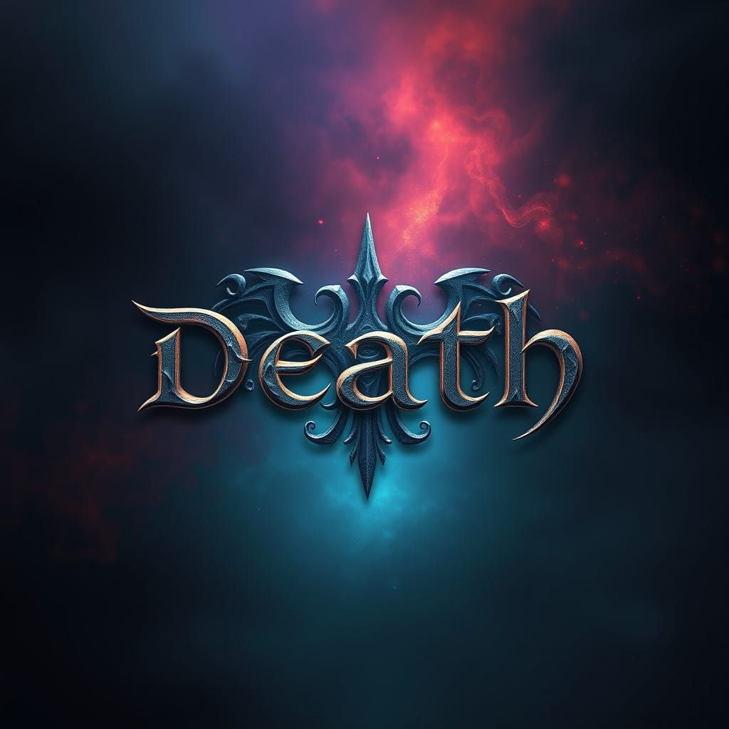 Ethereal Death Logo in Fantasy Realm