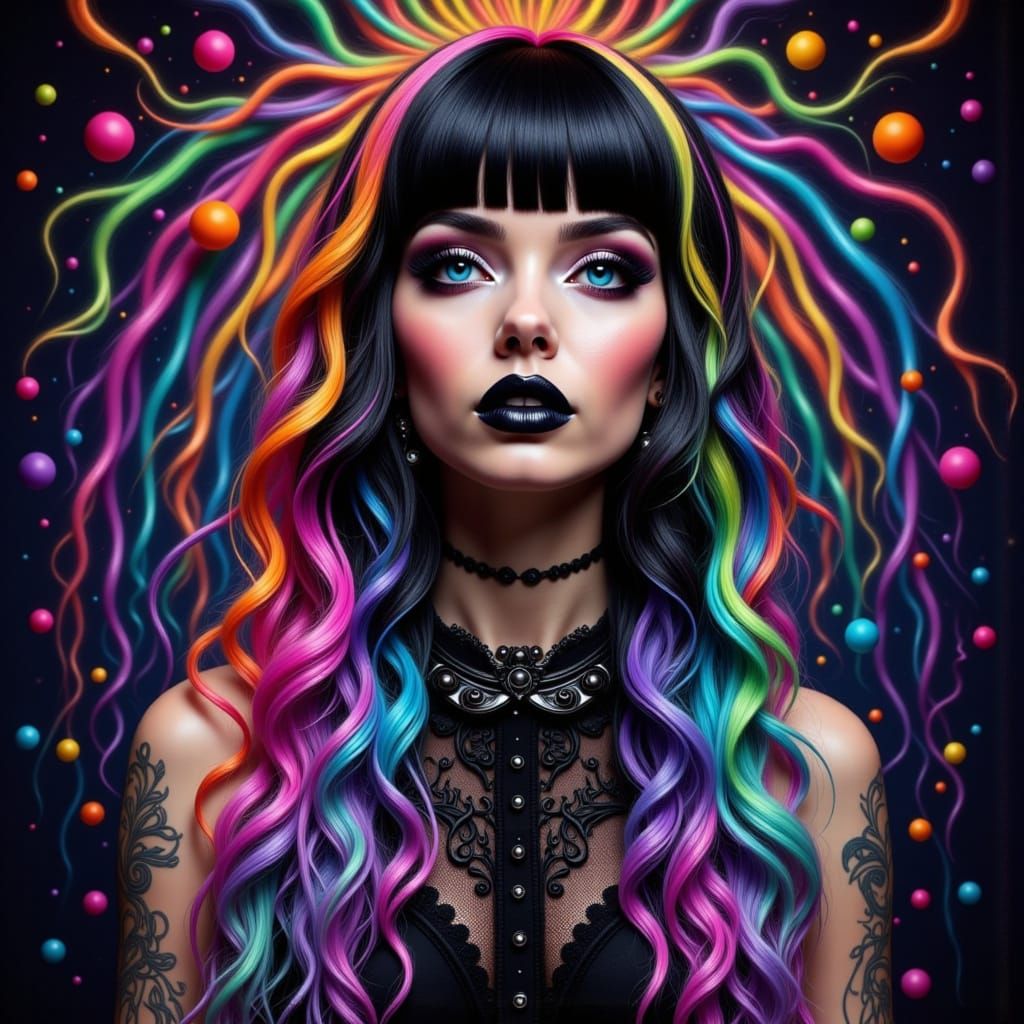 Rainbow Goth Girl