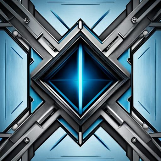 Futuristic Art Deco Stainless Glass Crossmark