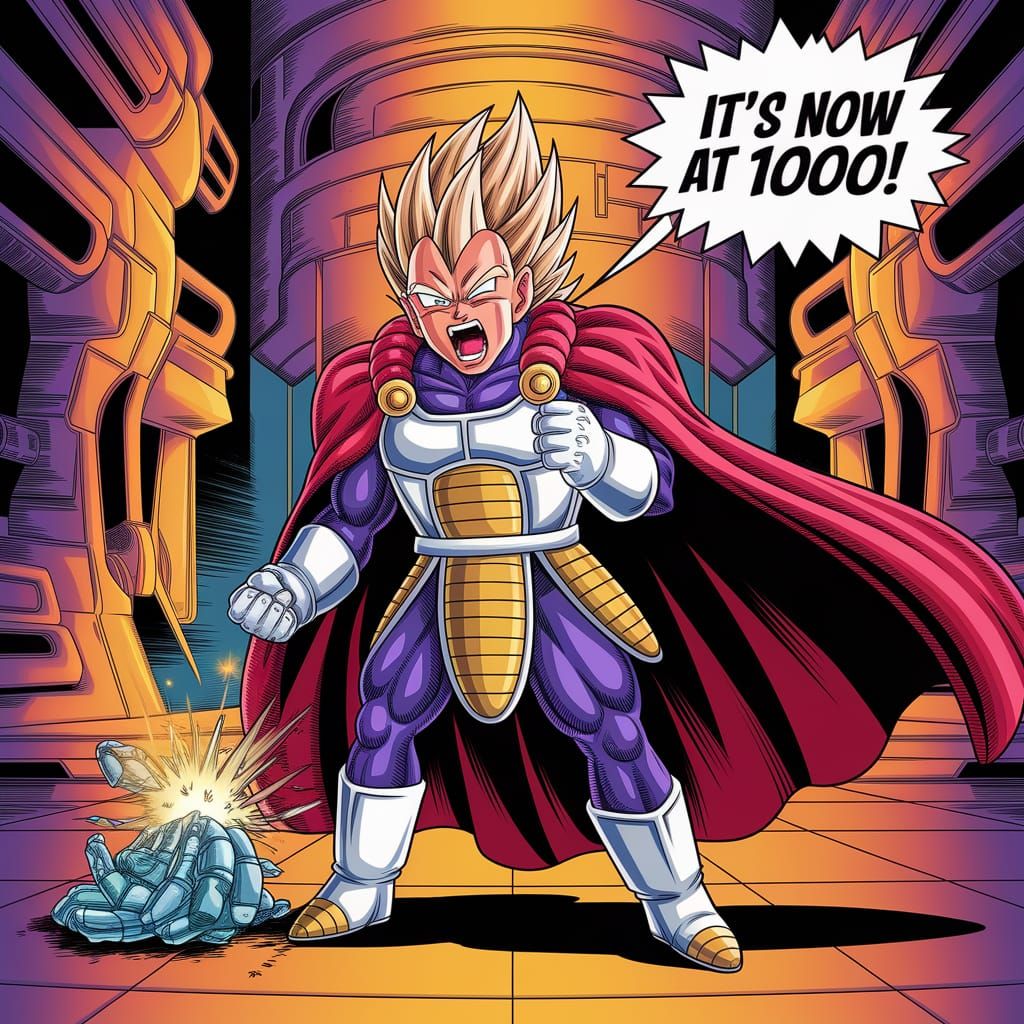 Frustrated King Vegeta in Opulent Throne Room