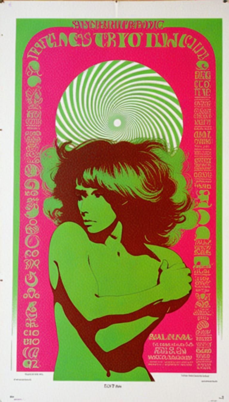 Psychedelic Rock Concert Poster in Groovy 1960s Style