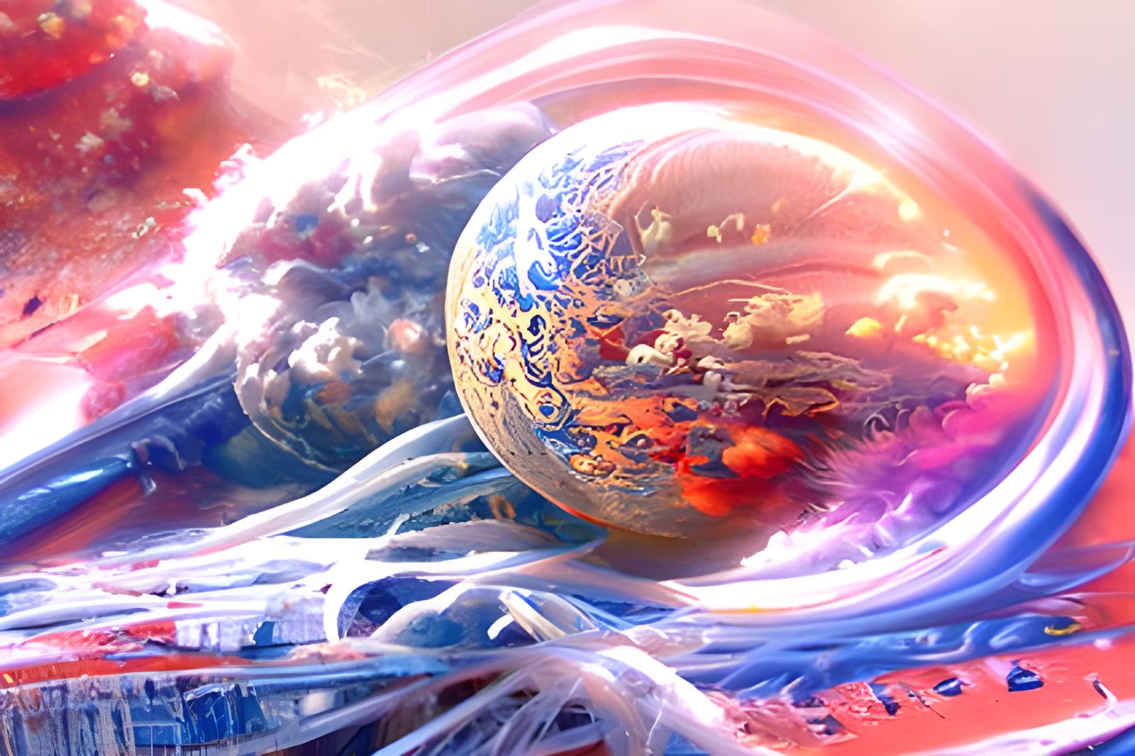 Cosmic Planetary View in Hyperreal Digital Art