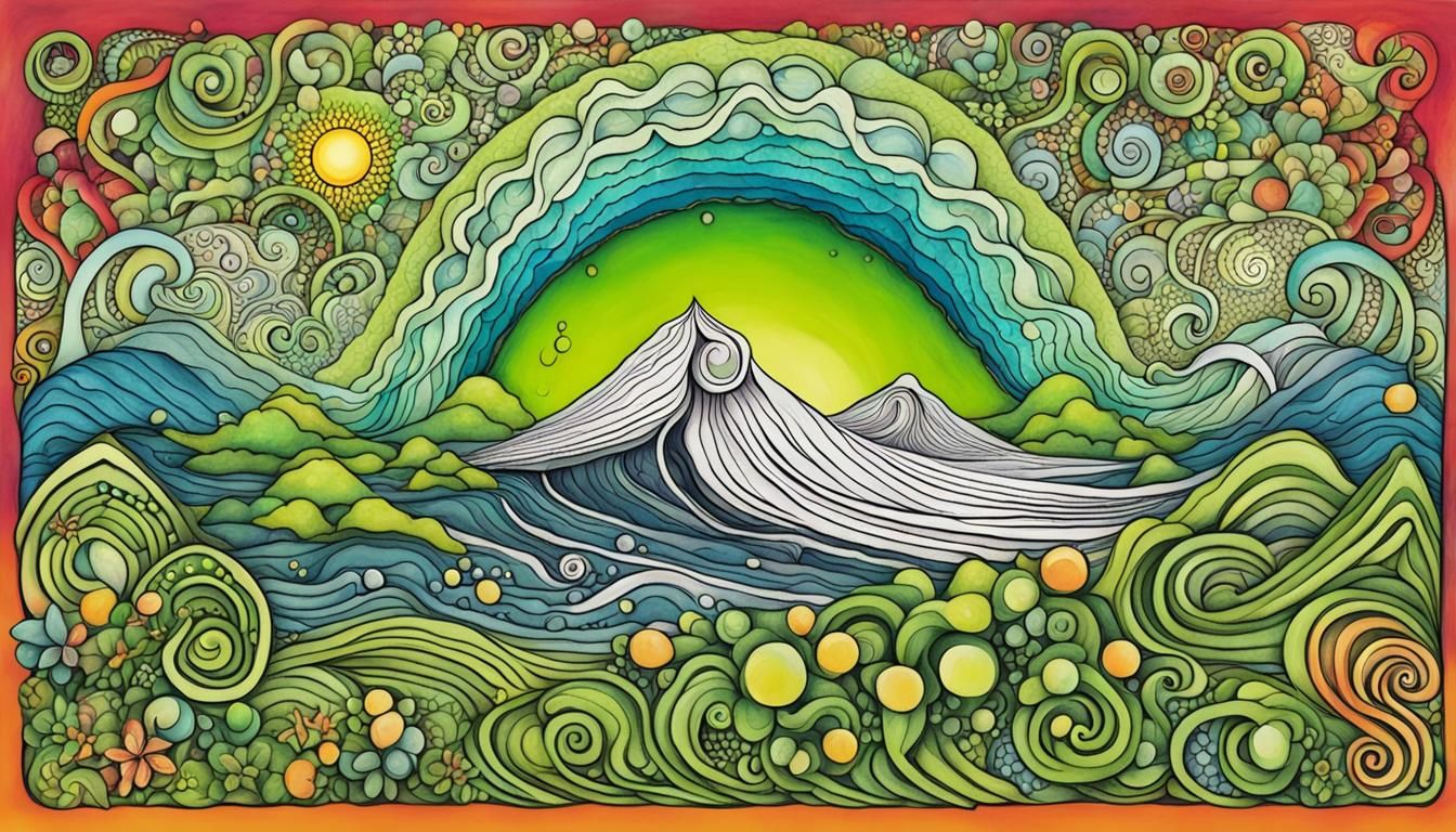 Anthropomorphic Fractal Wave Function with Zentangle Element...