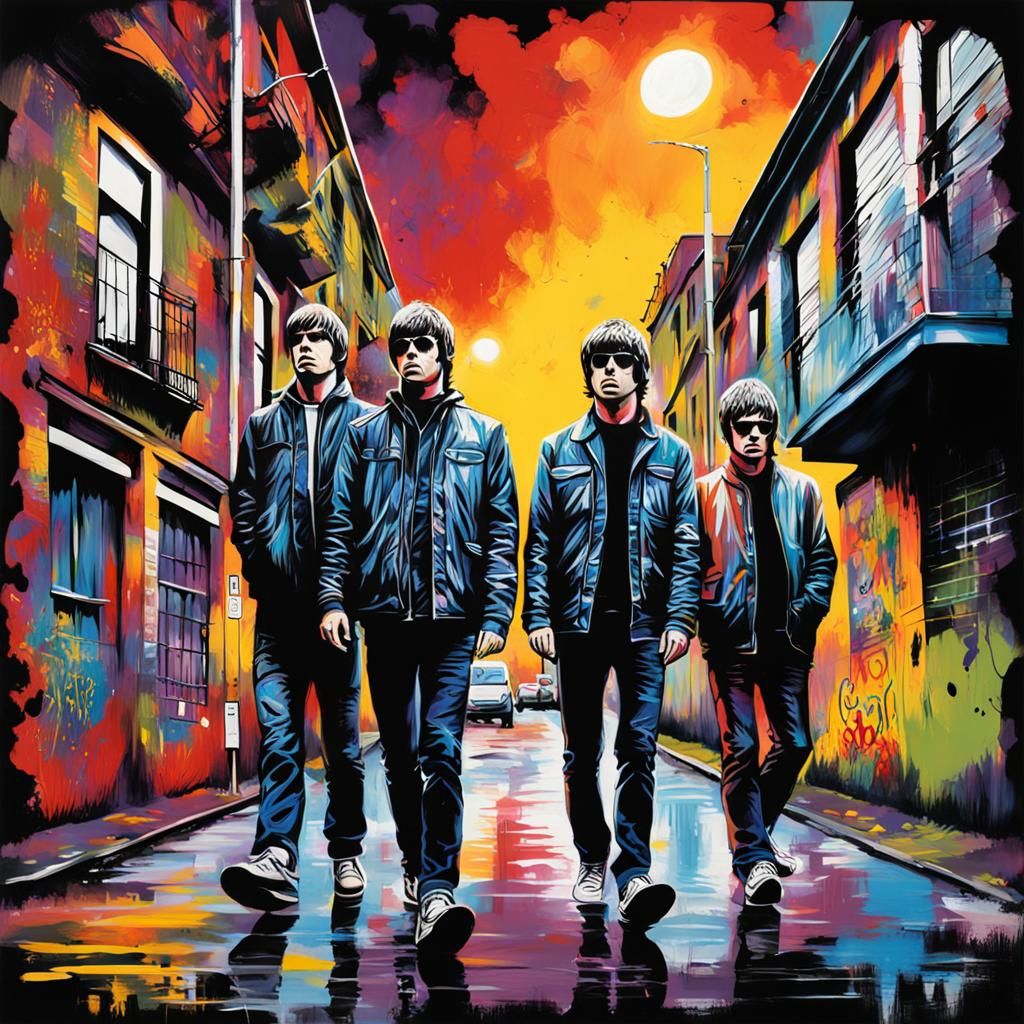 Gallagher Brothers of Oasis in Graffiti Art