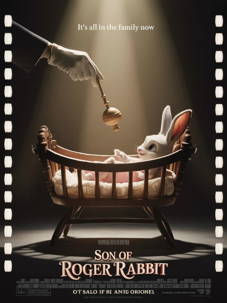 Son of Roger Rabbit Movie Poster with Baby Cradle