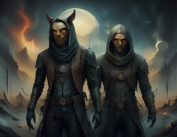 Doppelganger Cat Portrait with Intense Lighting