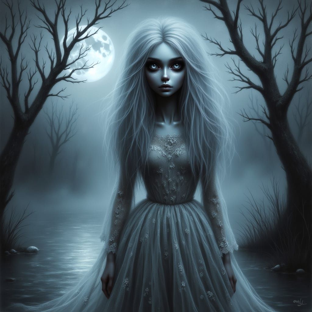 Milady's Ghostly Figure on the River Lys