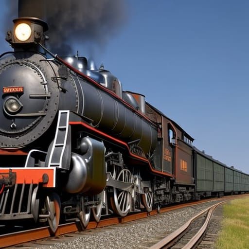 Hyperrealistic Train Engineer on Steam Locomotive