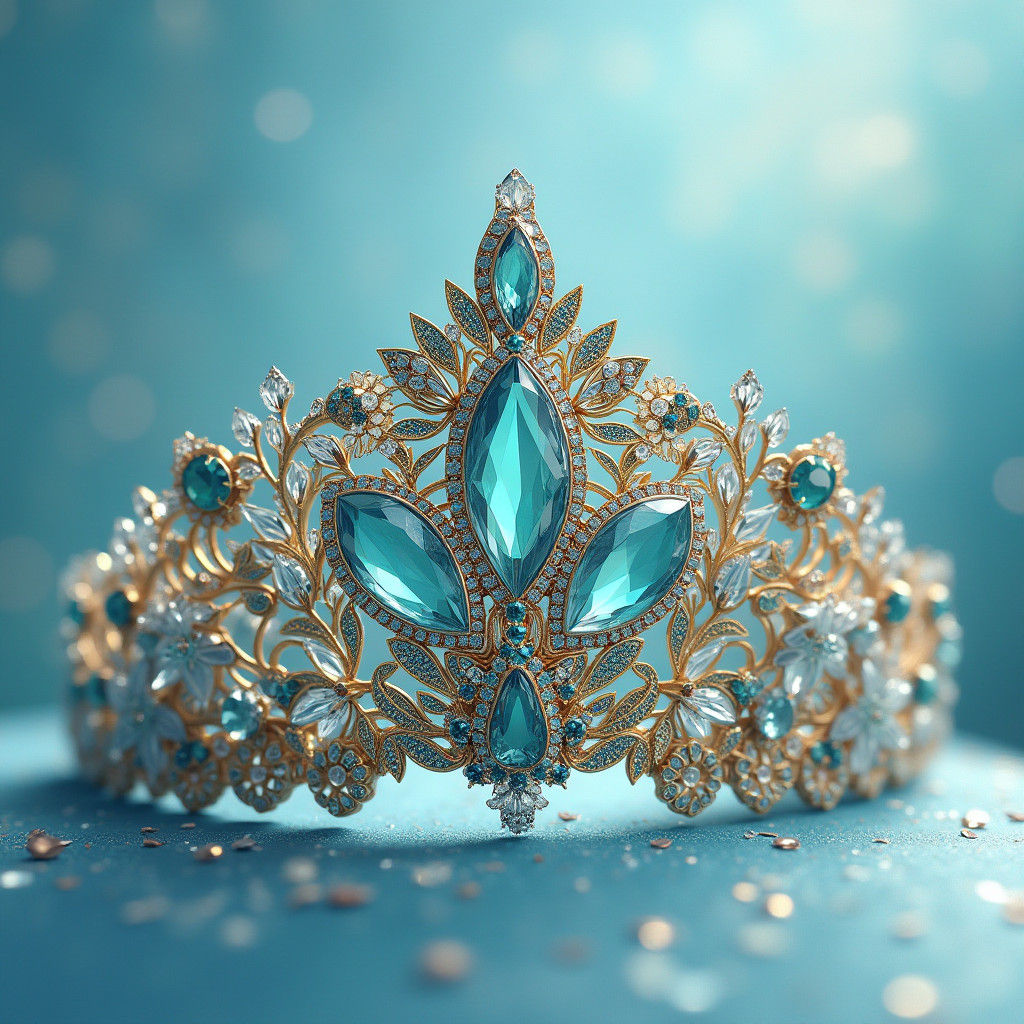 Ornate Gemstone Tiara in Art Nouveau Style