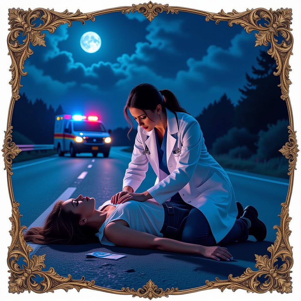 Paramedic Rescues Woman in Dramatic Night Scene