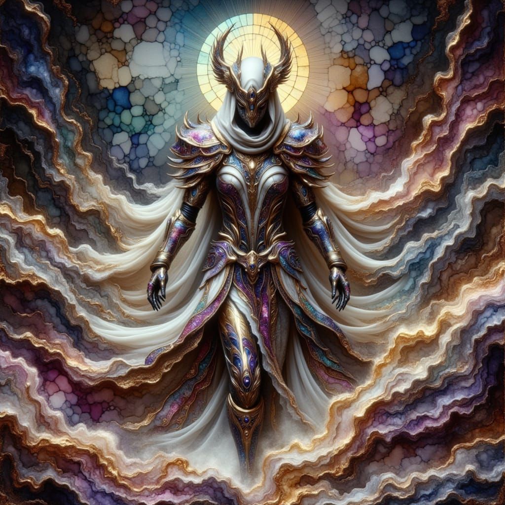 Abstract Metallic Phoenix Sculpture