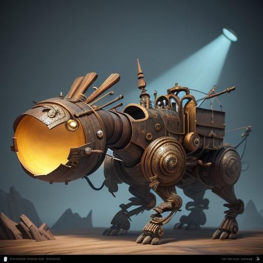 Pinocchio in Fantastical Setting: Pixar-Inspired 3D Art