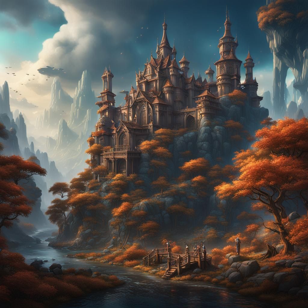 Fantastical Matte Painting in Deep Color