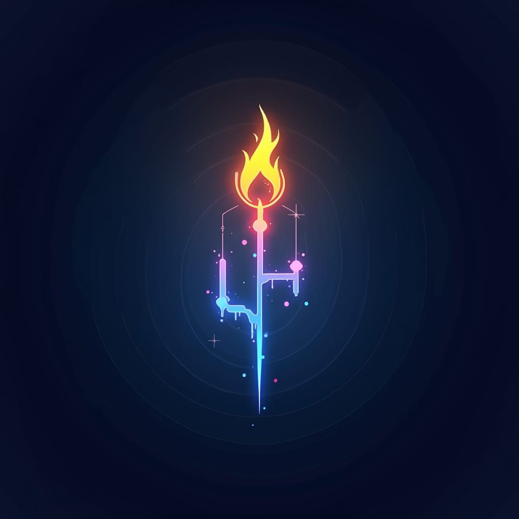 Mythical Trading Arena Logo with Glowing Candlestick Chart