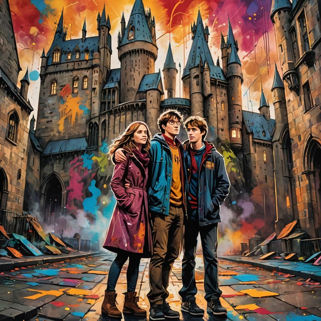 Harry Potter Graffiti Art Hug at Hogwarts