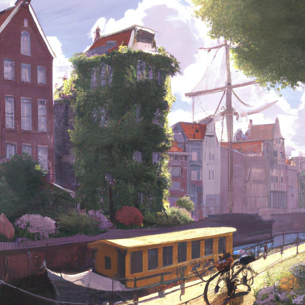 Amsterdam in Anime Key Visual Style