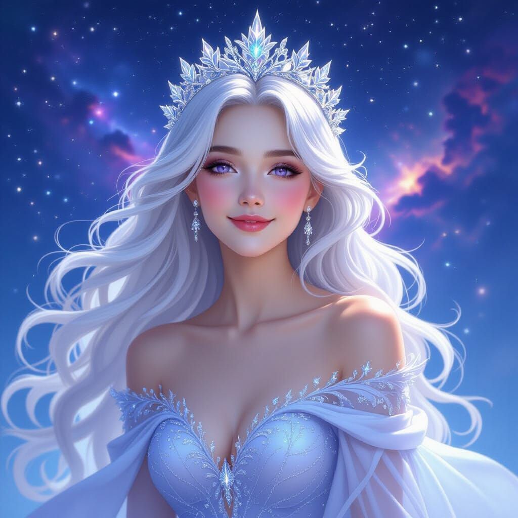 Starlight Goddess in Cosmic Night Gown
