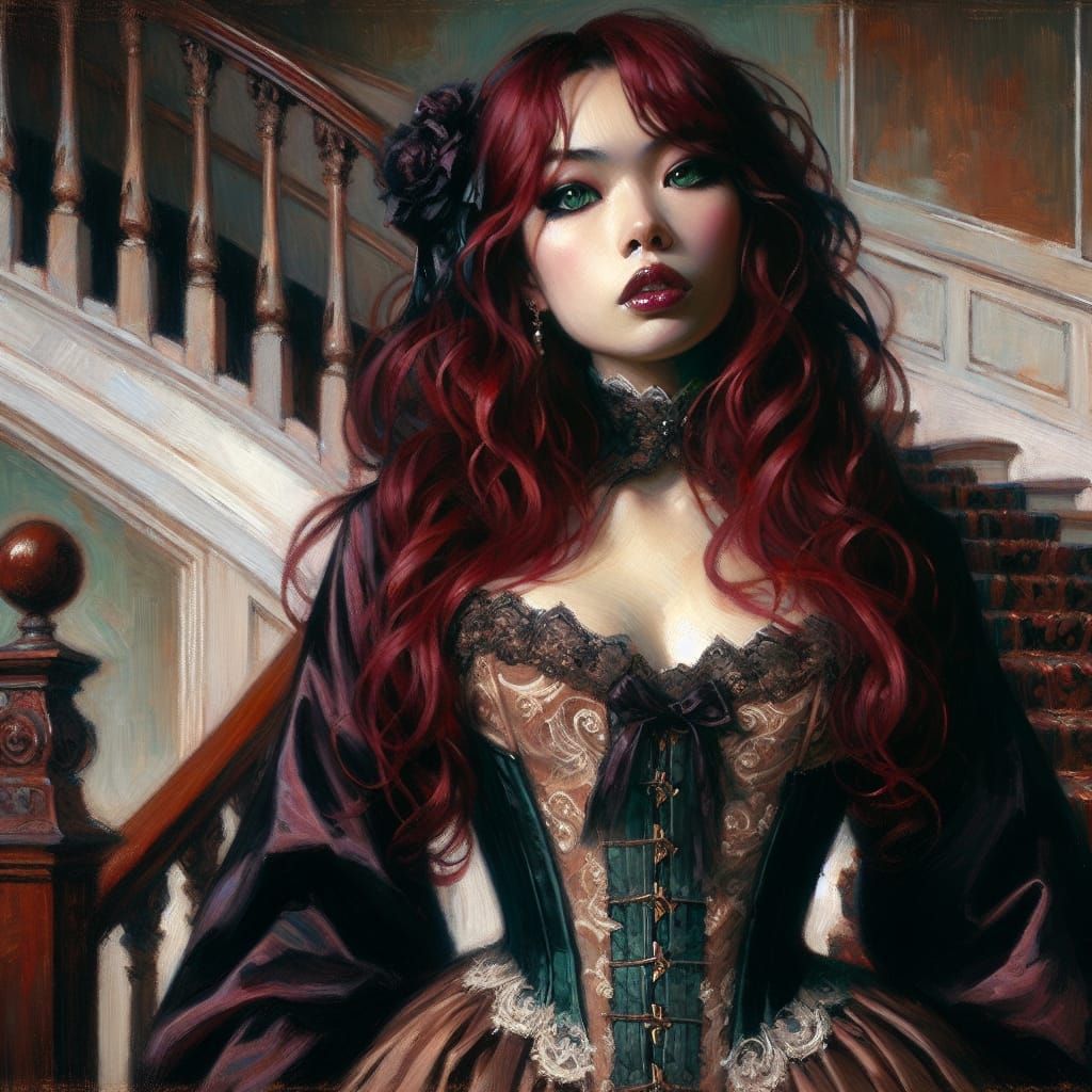 Gothic Victorian Woman in Romantic Portrait Style