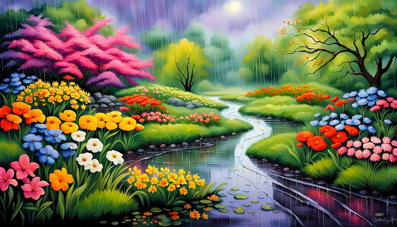 Spring Rainy Day: A Vivid Scene of Renewal