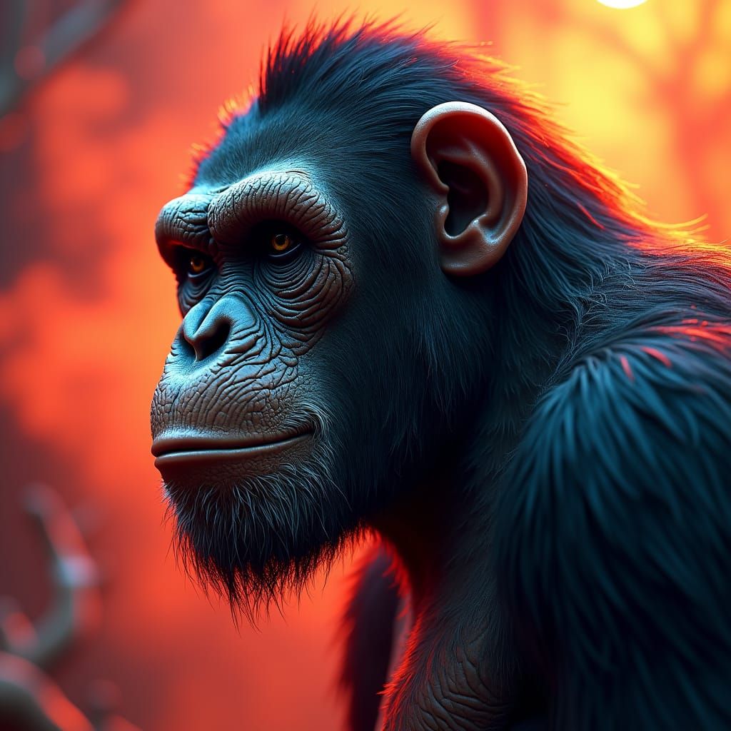 Planet of the Apes: Hyper-Realistic Cinematic Ape Portrait