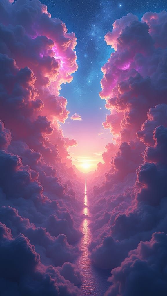 Transcendent Celestial Rift with Floating Islands