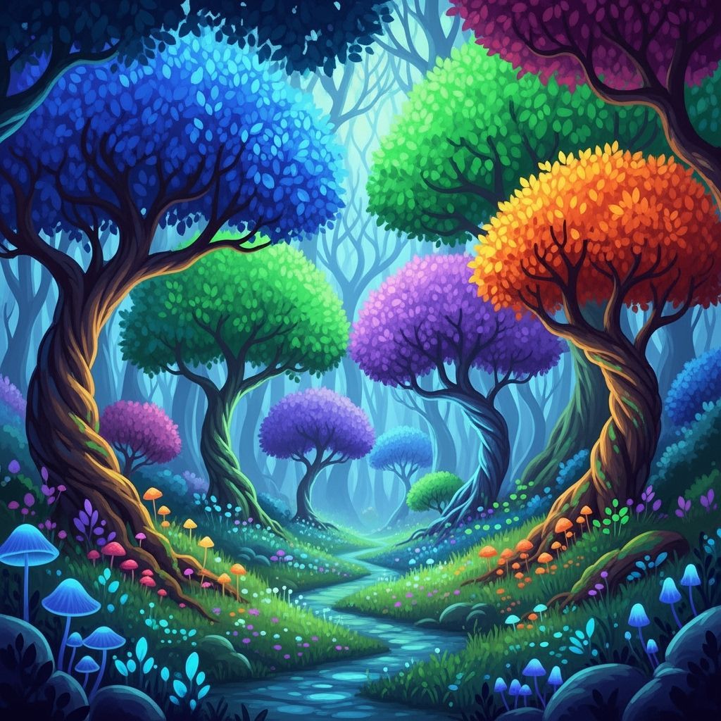 Whimsical Glowing Forest: Mystical Professionalism