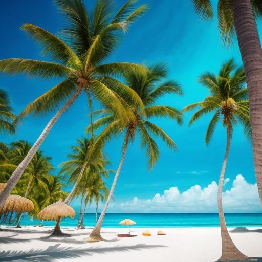 Tropical Beach Paradise: Hyper-Realistic HDR Photography