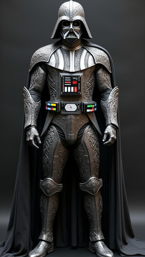 Chrome Darth Vader with Celtic Etchings