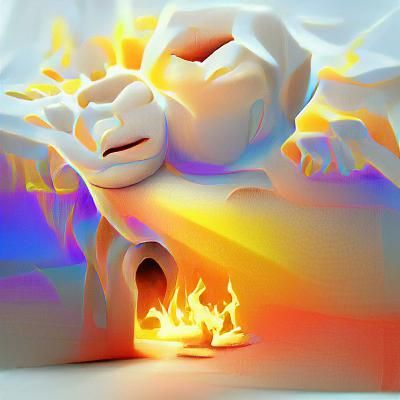 Divine Light Descends as Earth Burns: Digital Illustration