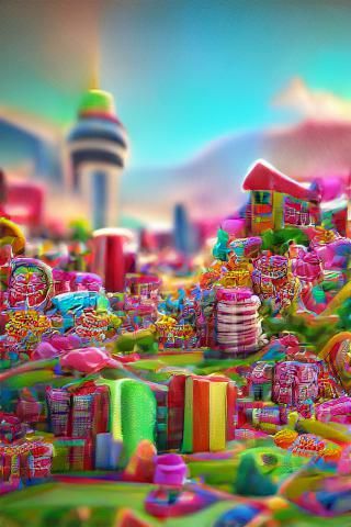 Sweet Metropolis: A Candyland Cityscape