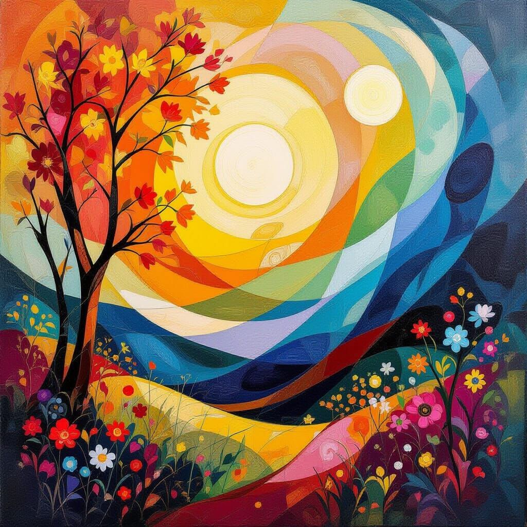 Abstract Painting Symbolizing Hope and Prosperity