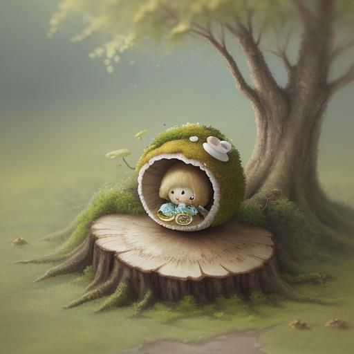 Whimsical Baby Mushroom Watercolor Illustration