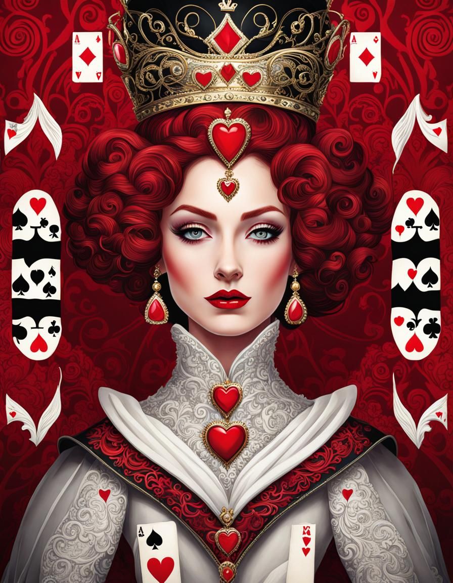 AI Queen of Hearts Digital Rendering