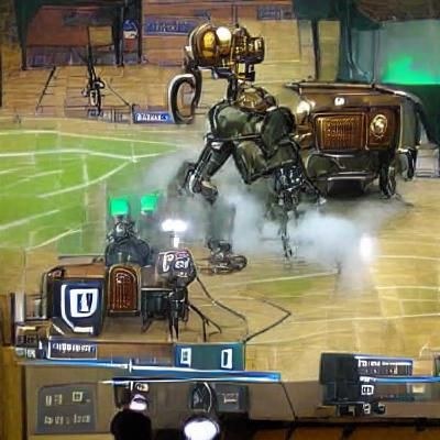 Dieselpunk Robot Records Among Us eSports Gameplay