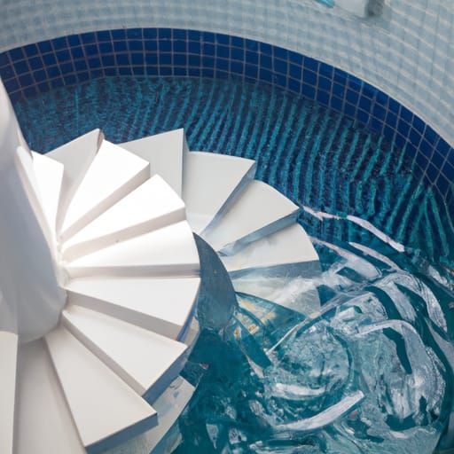 Flooded Spiral Staircase in Cool Colors