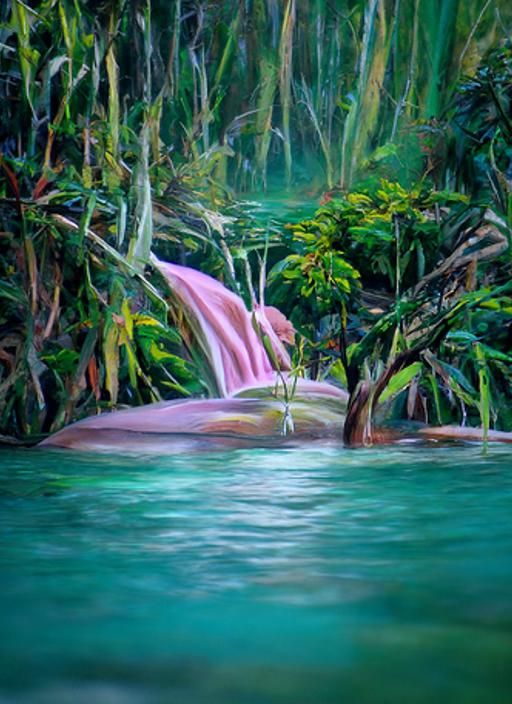 Psychedelic Waterfall in Lush Jungle Biome