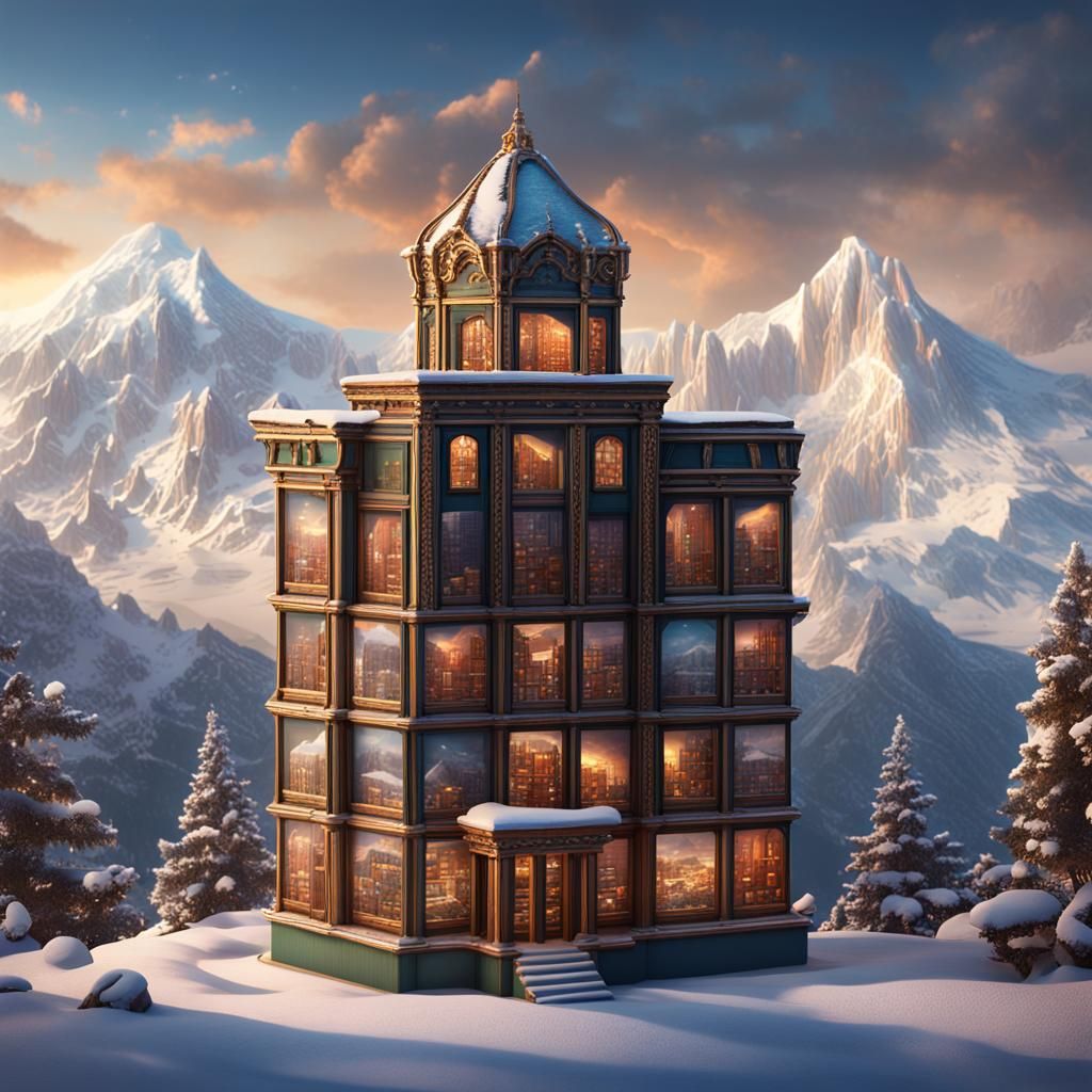 Building of Tiny Buildings on Snowy Mountain