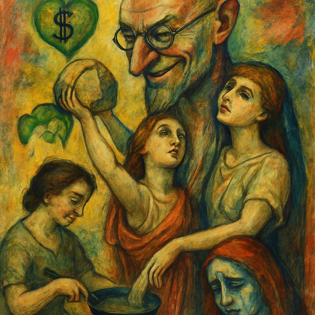 Surrealist Statue by Chagall and Schiele: Proud Man