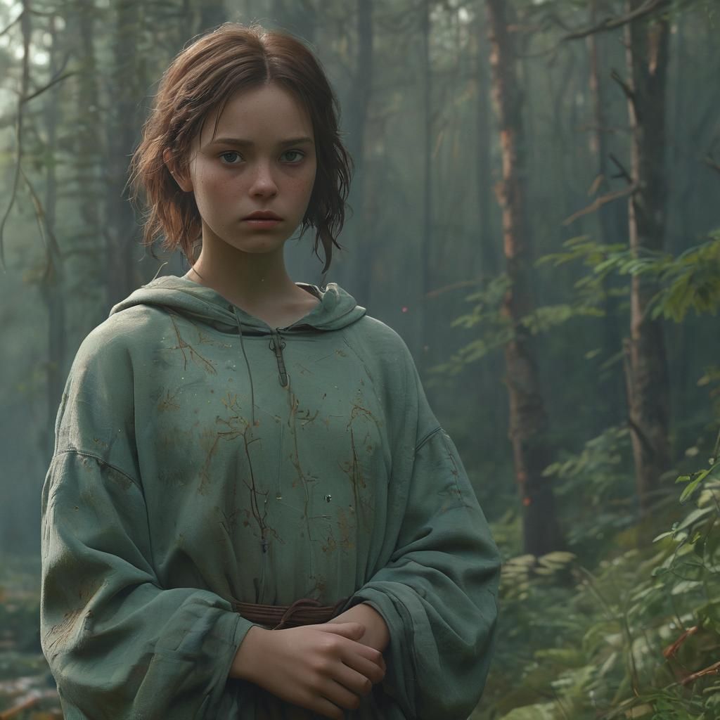 Realistic Portrait of a Girl in Fantasy Concept Art Style