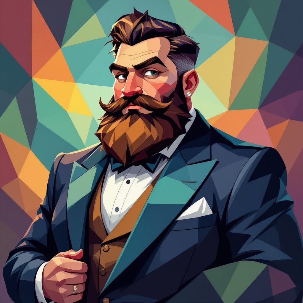 Geometric Tessellation of a Futuristic Gentleman